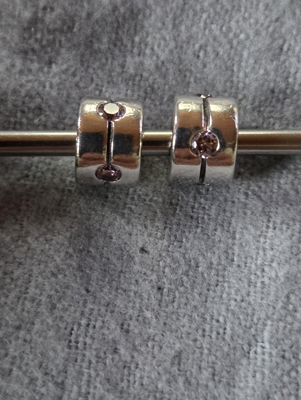 2 Pandora pink cz charms